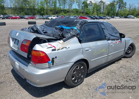 2000 Honda Civic Value Package z USA, uszkodzony, nr VIN 2HGEJ6616YH574536